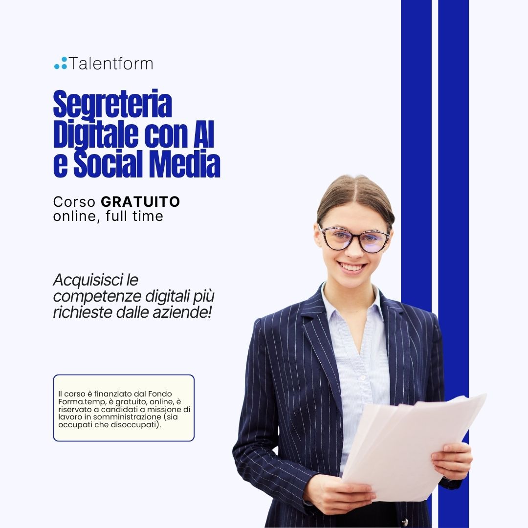 Corso Gratuito Segreteria Digitale con AI e Social Media