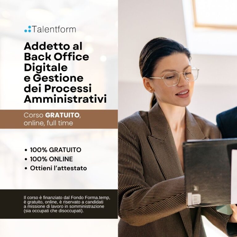 Corso Gratuito di Addetto al Back Office Digitale e Gestione dei Processi Amministrativi 1 1