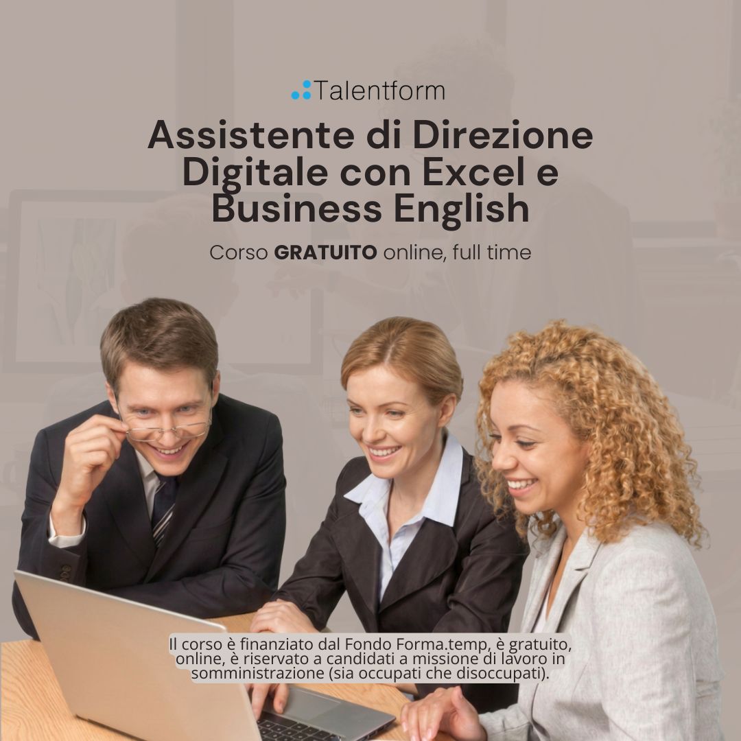 Corso Gratuito di Assistente di Direzione Digitale con Excel e Business English 1