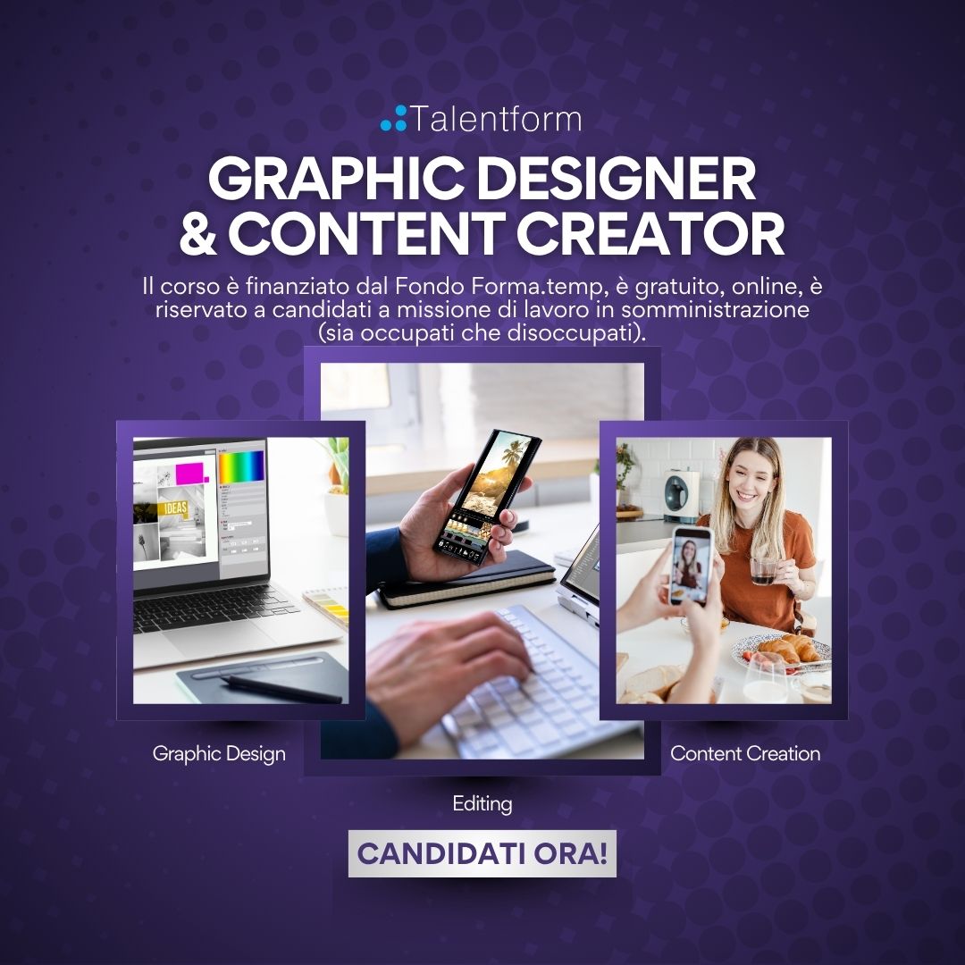 Corso gratuito di Graphic Designer e Content Creator 1