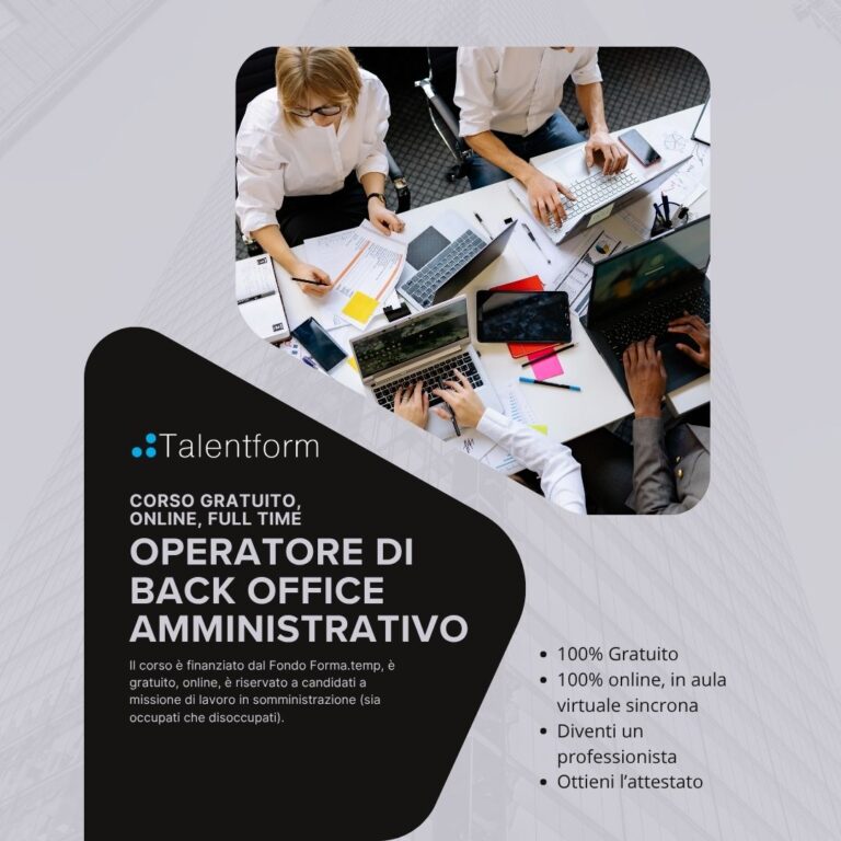 Operatore di Back Office Amministrativo 1080 x 1080 px