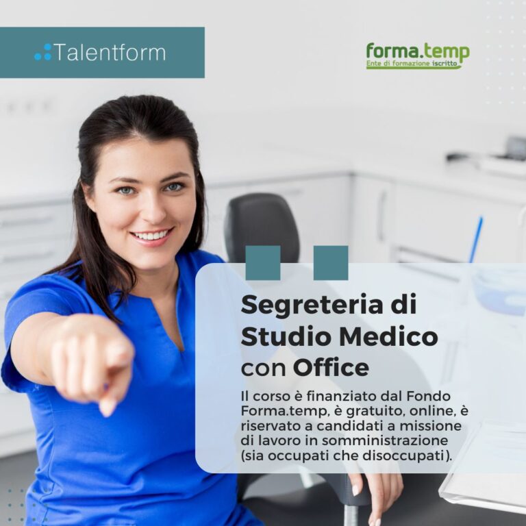 Segreteria di Studio Medico con Office (corso GRATUITO online, full time), edizione del 15 settembre 2026 3 1080x1080 PER SITO