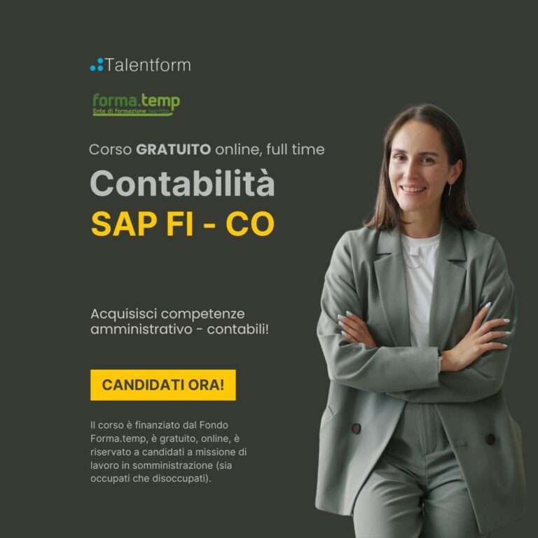 Contabilità SAP FI - CO (corso GRATUITO online, full time), edizione del 18 settembre 2026 1 8 Contabilita SAP FI CO
