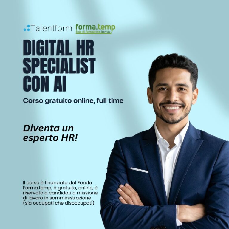 Digital HR Specialist con AI (corso GRATUITO online, full time), edizione del 06 luglio 2026 7 DIGITAL HR SPECIALIST 1080x1080 1