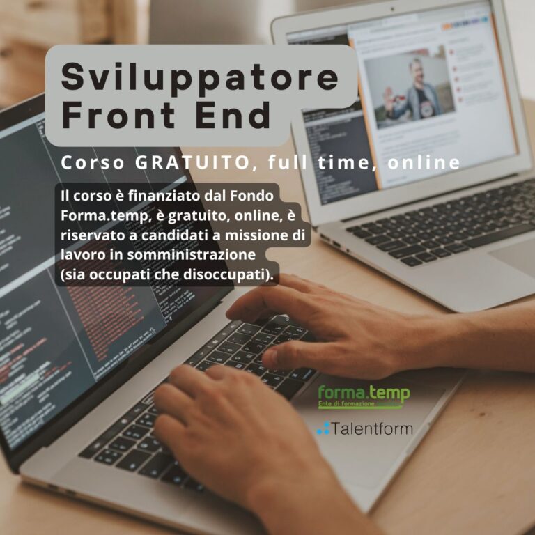 Sviluppatore Front End (corso GRATUITO online, full time), edizione del 13 luglio 2026 2 Sviluppatore Front End 2025 1