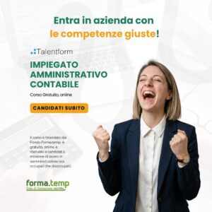Corsi gratuiti di Amministrazione Contabilità 26 per sito VARIANTE DONNA Impiegato Amministrativo Contabile