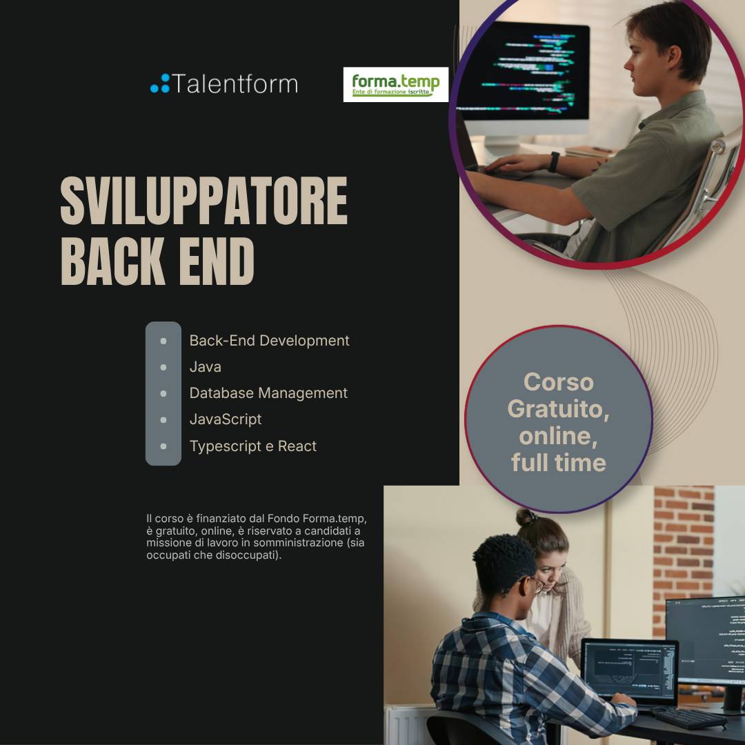 1080 sviluppatore back end