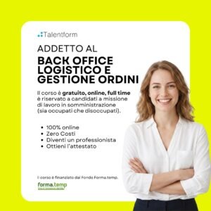 Corso Gratuito di Addetto al Back Office Logistico