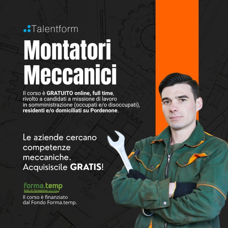 Corso Gratuito Montatori Meccanici
